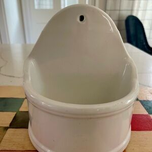 White Ceramic Wall-Mounted salt crock